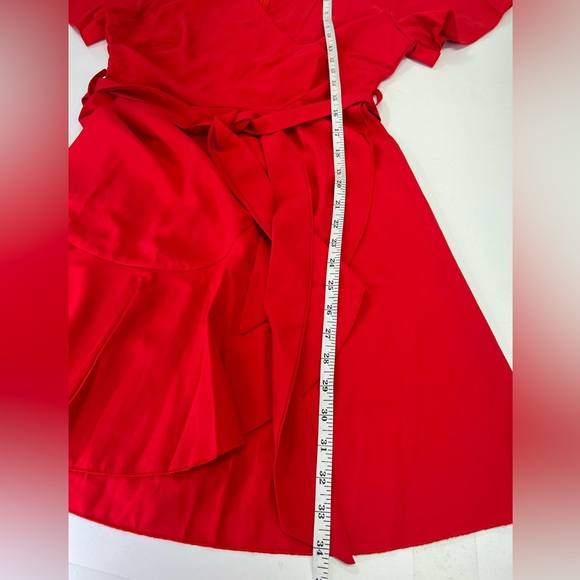 Amazon Red Faux Wrap Sun Dress Short Sleeve Size Small New in Bag - Picture 9 of 14